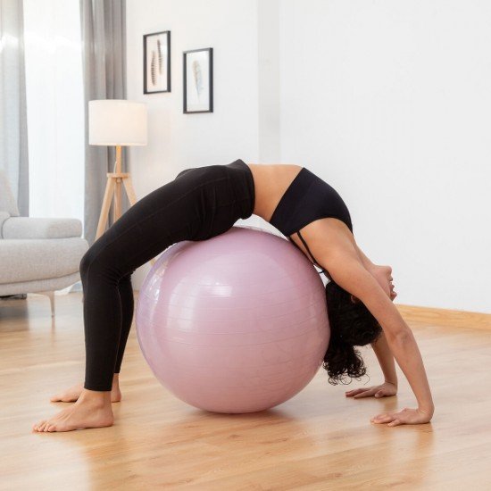Ballon de yoga avec anneau de stabilité et bandes de résistance